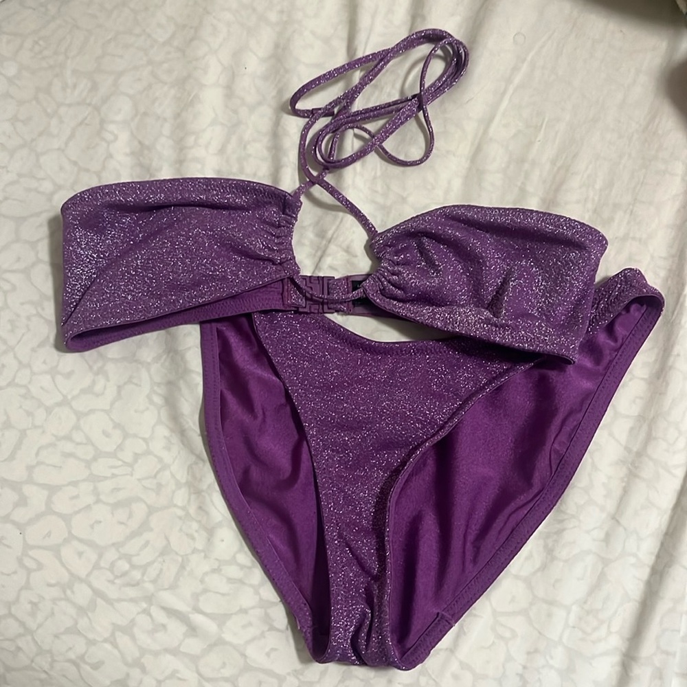 Triangl violet sparkle bikini
